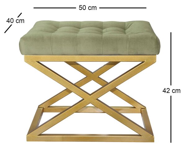 Atelier Del Sofa Puff Gold Green Capraz - Arany, Zöld