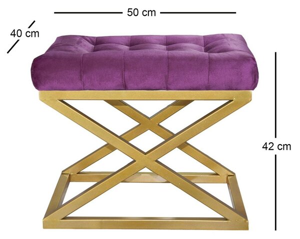 Atelier Del Sofa Puff Arany Lila Capraz - Arany, Lila