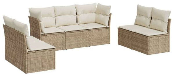 VidaXL Polyrattan Kerti Ülőgarnitúra - 7 részes - Bézs