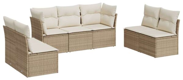 VidaXL Polyrattan Kerti Ülőgarnitúra - 7 részes - Bézs