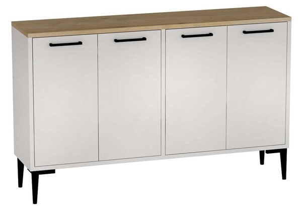Hanah Home Konzolasztal Sapphire Oak White Frezya - Zafír Tölgy, Fehér