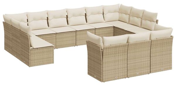 VidaXL Polyrattan Kerti Ülőgarnitúra - 13 részes - Bézs
