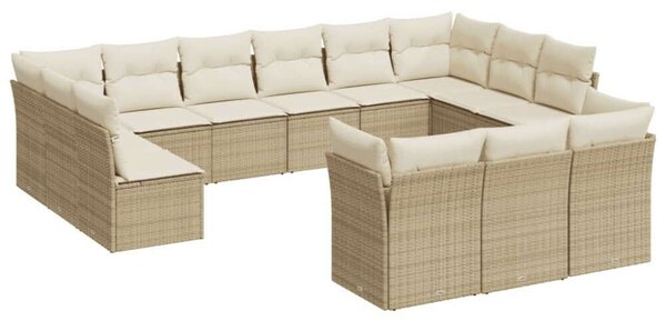 VidaXL Polyrattan Kerti Ülőgarnitúra - 13 részes - Bézs
