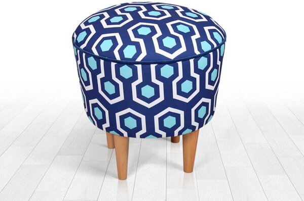 Atelier Del Sofa Puff Kék Fehér Ég v2 - Kék, Fehér