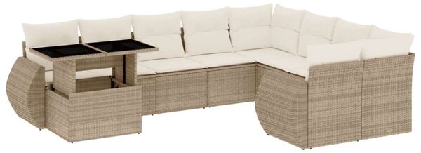 VidaXL Polyrattan Kerti Ülőgarnitúra - 10 részes - Bézs