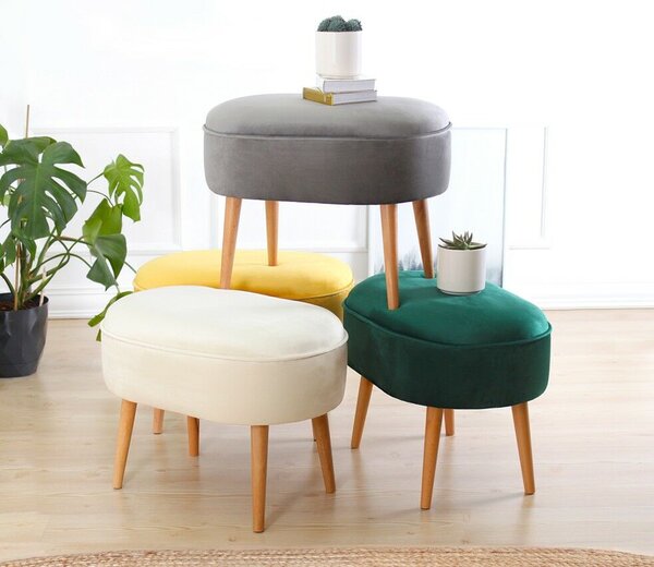 Atelier Del Sofa Puff Szürke Moile - Szürke