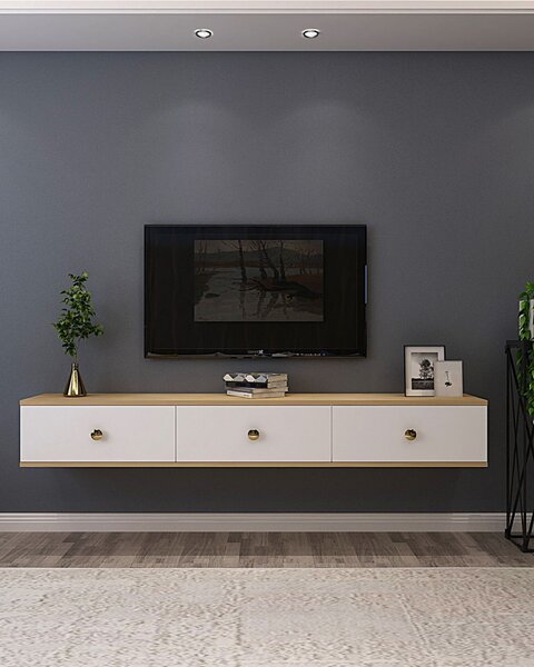 Hanah Home TV állvány Sapphire Oak White Zuzu 180 - Sapphire Oak, White