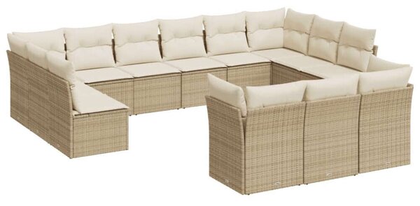 VidaXL Polyrattan Kerti Ülőgarnitúra - 13 részes - Bézs