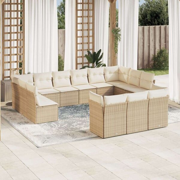 VidaXL Polyrattan Kerti Ülőgarnitúra - 13 részes - Bézs