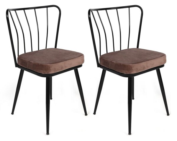 Hanah Home szék szett (2 db) világosbarna Fekete Yıldız-947 V2