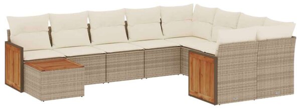 VidaXL Polyrattan Kerti Ülőgarnitúra - 10 részes - Bézs