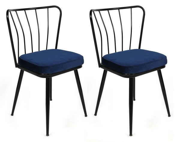 Hanah Home Szék szett (2 db) Sötétkék Fekete Yıldız-944 V2