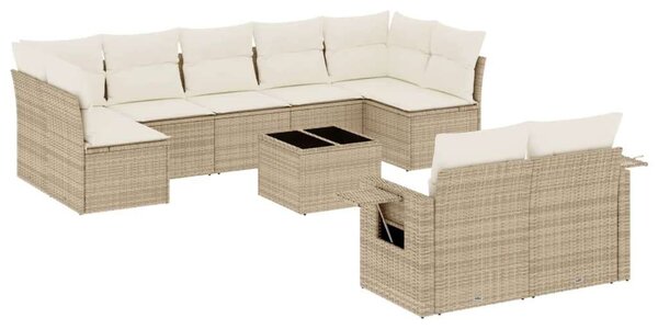 VidaXL Polyrattan Kerti Ülőgarnitúra - 10 részes - Bézs