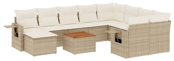 VidaXL Polyrattan Kerti Ülőgarnitúra - 11 részes - Bézs