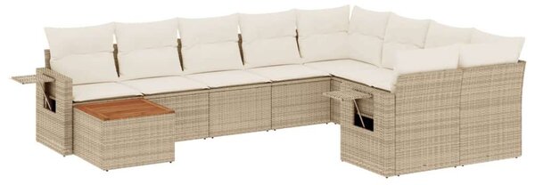 VidaXL Polyrattan Kerti Ülőgarnitúra - 10 részes - Bézs