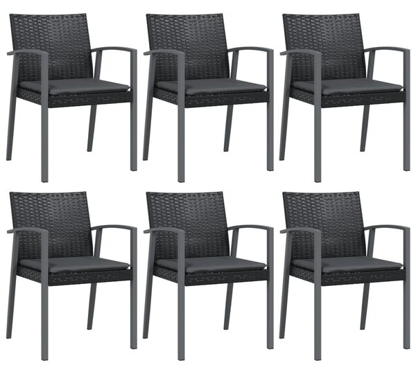 7 részes polyrattan és acél kerti étkezőgarnitúra párnával