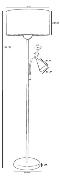 Opviq Floor Lamp Black 8940-1