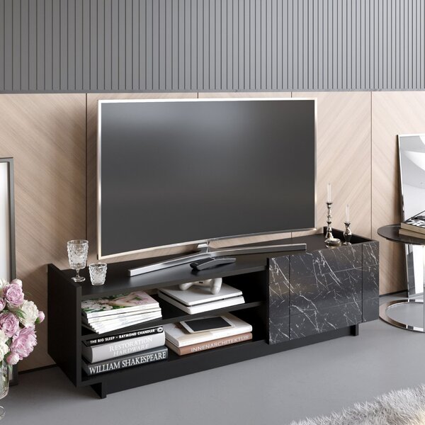 Hanah Home TV-állvány Fekete Márvány Valantina - Fekete