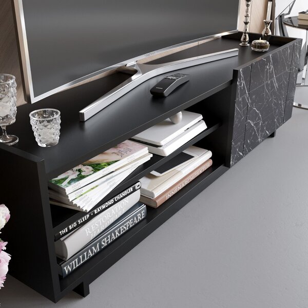 Hanah Home TV-állvány Fekete Márvány Valantina - Fekete