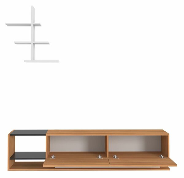 Hanah Home TV Unit White Teak Liza - Teak, White