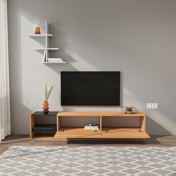 Hanah Home TV Unit White Teak Liza - Teak, White