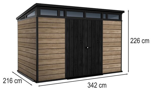 Signature PENT 11x7 műanyag kerti ház kőrisfa