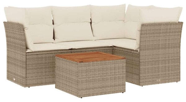 VidaXL Polyrattan Kerti Ülőgarnitúra - 5 részes - Bézs