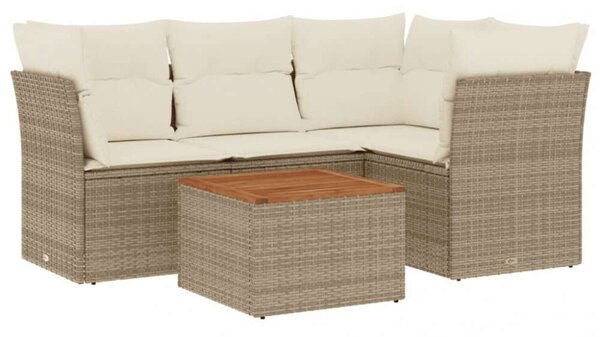 VidaXL Polyrattan Kerti Ülőgarnitúra - 5 részes - Bézs