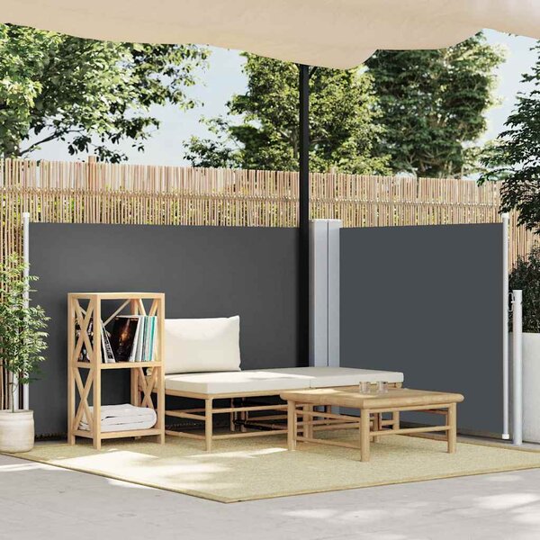 VidaXL antracitszürke behúzható oldalsó napellenző 100 x 600 cm