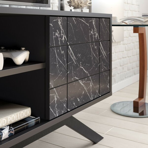 Hanah Home TV állvány Fekete Marble North - Fekete