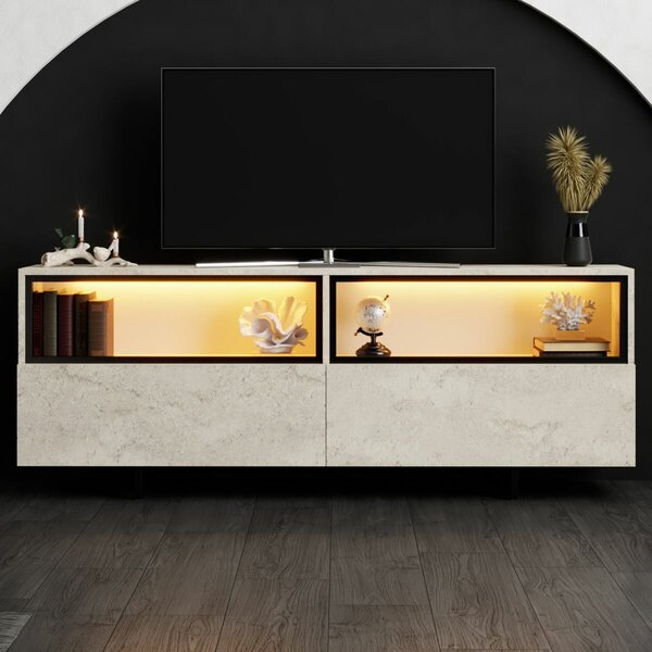 Hanah Home TV Stand Travertine Ekol Up - Travertine