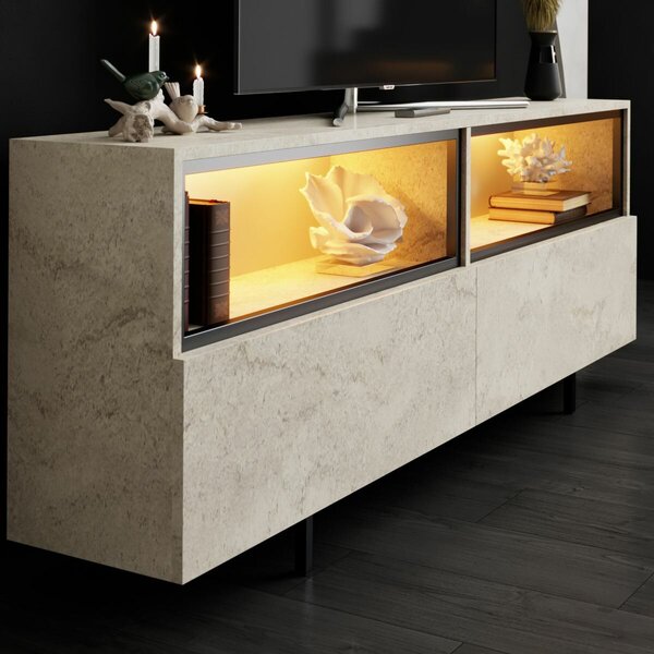 Hanah Home TV Stand Travertine Ekol Up - Travertine