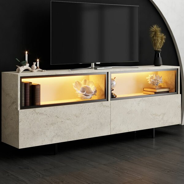 Hanah Home TV Stand Travertine Ekol Up - Travertine