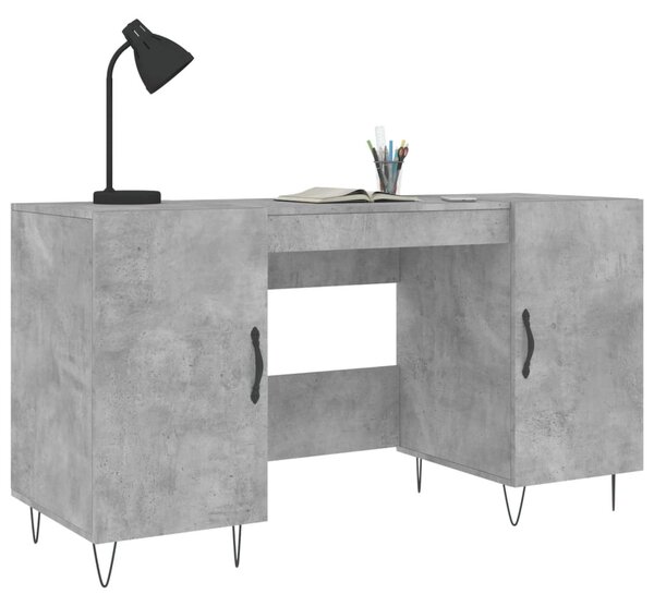 Betonszürke szerelt fa íróasztal 140 x 50 x 75 cm