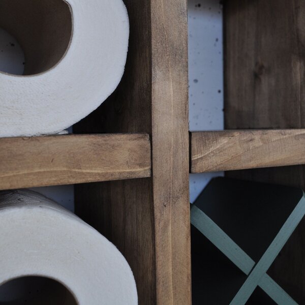 Hanah Home Dekoratív fa fali polc Wooden Raf297