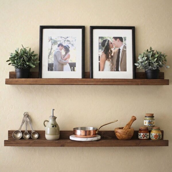Hanah Home Dekoratív Fa Fali Polc Wooden Raf333