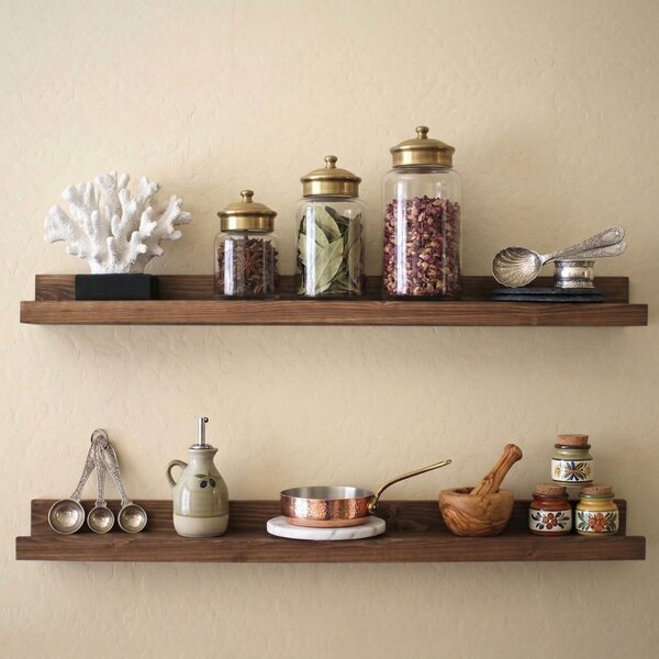 Hanah Home Dekoratív Fa Fali Polc Wooden Raf333