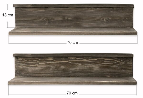 Hanah Home Dekoratív Fa Fali Polc Wooden Raf333