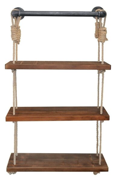 Hanah Home Wall Shelf Walnut Black Gar005