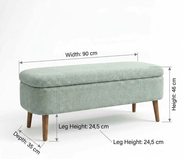Atelier Del Sofa Puff Zöld Oslo Len - Zöld