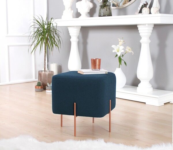 Atelier Del Sofa Puff Tengerészkék Copper 62 - Sötétkék