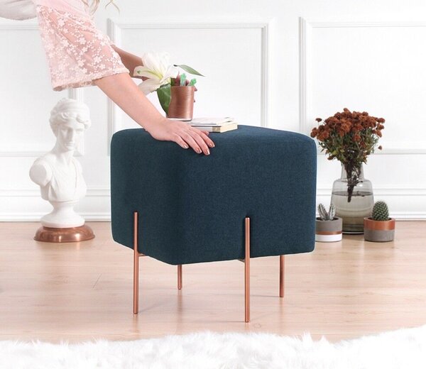 Atelier Del Sofa Puff Tengerészkék Copper 62 - Sötétkék