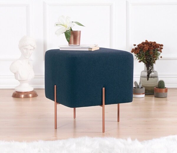 Atelier Del Sofa Puff Tengerészkék Copper 62 - Sötétkék
