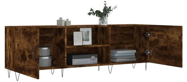 Füstös tölgy színű szerelt fa TV-szekrény 150 x 30 x 44,5 cm