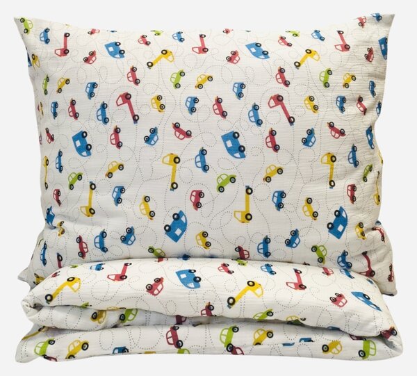 Muszlin ágyneműhuzat kis autó TiaHome - Detský set 130x90cm + 65x45cm
