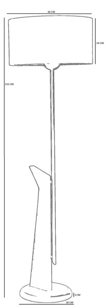 Opviq Floor Lamp Beigie Black Oak 8955-4