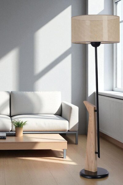 Opviq Floor Lamp Beigie Black Oak 8955-4