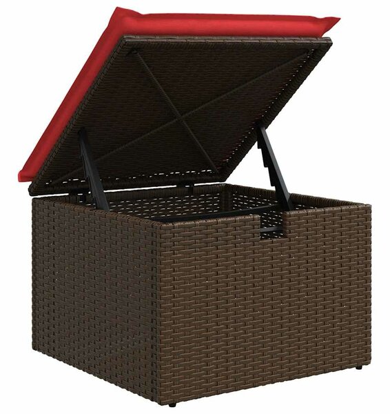 VidaXL 8 db barna polyrattan kerti kanapégarnitúra párnákkal