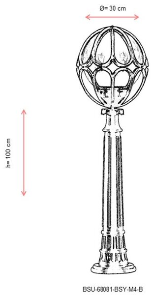 Opviq Outdoor Floor Lamp Black BSU-68081-BSY-M4-B