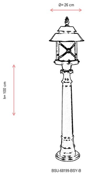 Opviq Outdoor Floor Lamp Black White BSU-68199-BSY-B